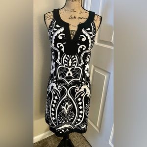 NEW White House Black Market Sleeveless Black & White Sleeveless Dress, Small